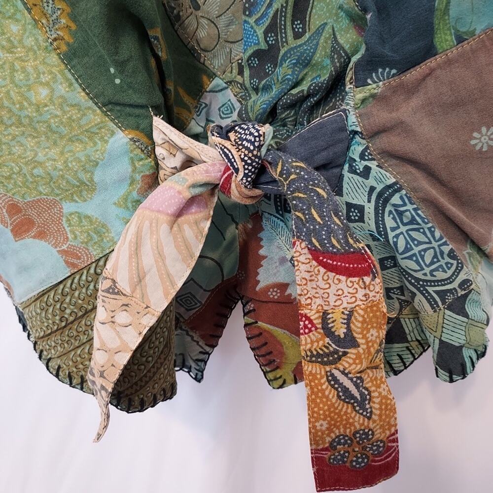 Vintage We Be Bop Patchwork Stitch Button Front T… - image 5